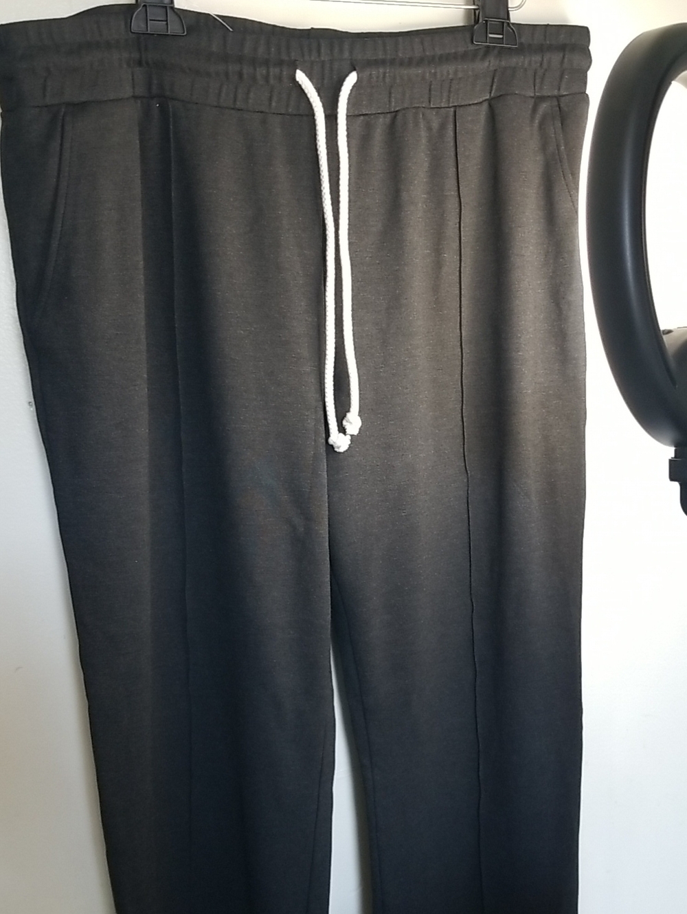 LOFT Black Jogger Sweatpants with White Drawstring